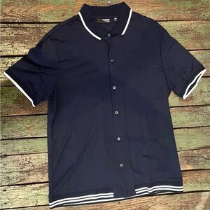 Murano slim fit large men button down shirt